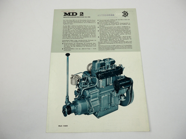 Volvo MD2 Bootsmotor Diesel 15,5 PS Prospekt 1965
