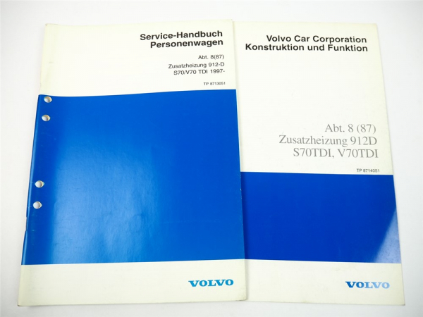 Volvo S70 V70 TDI ab 97 Zusatzheizung 912D Reparaturanleitung Werkstatthandbuch