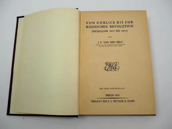 Von Gorlice bis zur Russischen Revolution 1924 WK1 J. C. van den Belt