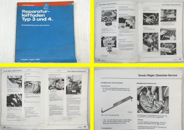 VW 1500 1600 411 412 Typ 3 / 4 ab 1968 Instandhaltung Wartung Inspektion 1981