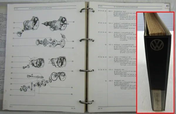 VW 411 Typ 4 Arbeitspreisliste Instandsetzungen 1973 / 1974 Werkstatthandbuch