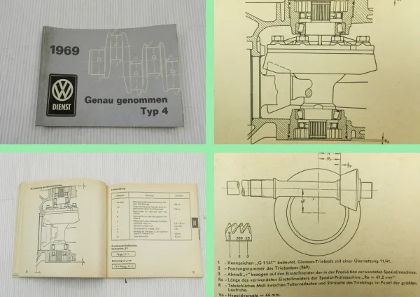 VW Dienst Service VW Typ 4 / 411E Werkstatt Taschenbuch Genau genommen 1969