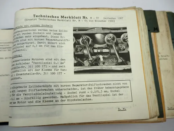 VW Dienst Technische Merkblätter 1966 - 1968 VW Käfer Transporter T2