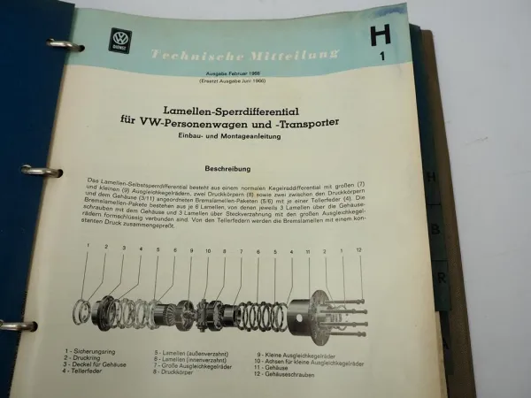 VW Dienst Technische Mitteilungen 1958-66 Käfer Transporter T1 Karmann Ghia