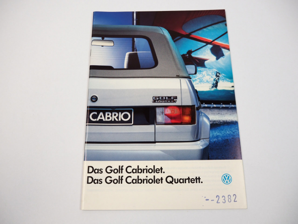 VW Golf 1 Cabriolet Quartett Prospekt 1991
