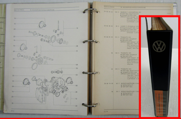 VW Golf 1 Scirocco Arbeitspreisliste Instandsetzungen 1974 Werkstatthandbuch