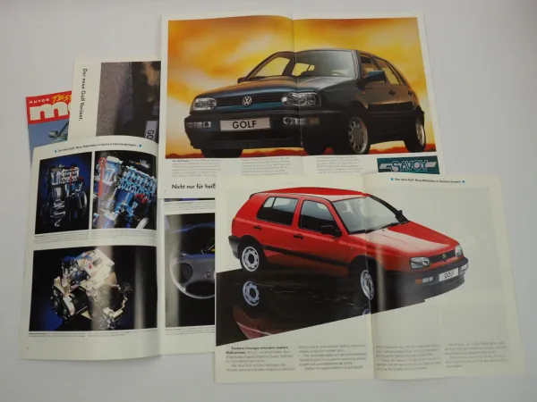 VW Golf 3 4x Prospekt Poster Testbericht 1991/96