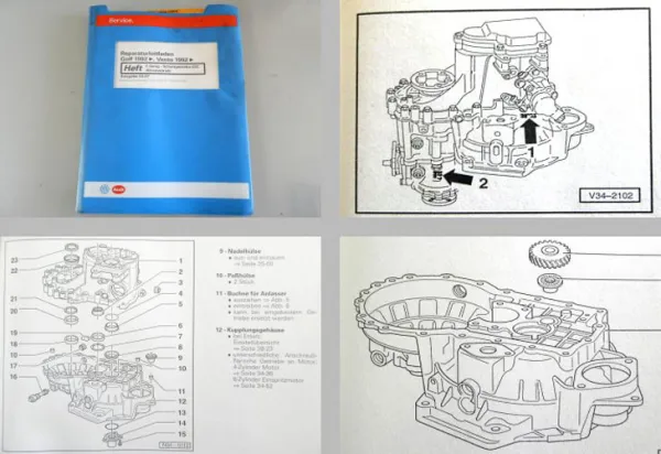 VW Golf 3 syncro Getriebe 02C Werkstatthandbuch Reparaturleitfaden CGM CSR -CTT