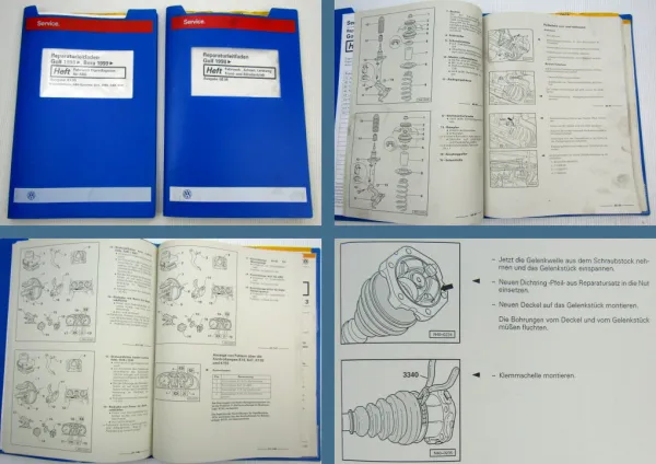 VW Golf 4 1J Fahrwerk Achse Lenkung ABS Reparaturleitfaden Eigendiagnose 1998