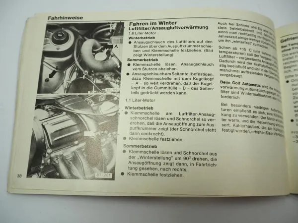 VW Golf I Typ 17 Betriebsanleitung 1975 Bedienungsanleitung