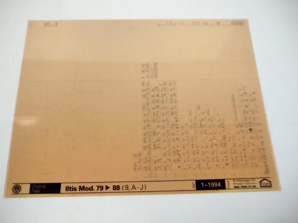 VW Iltis Mod. 1979 - 1988 Ersatzteilliste Microfich Teilekatalog