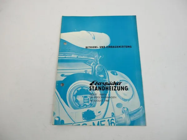 VW Käfer Eberspächer Standheizung 8680A Betriebsanleitung Einbau Schaltplan