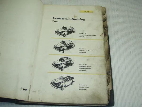 VW Käfer Ersatzteilkatalog Typ 111 - 152 Limousine Cabriolet Stand 1956