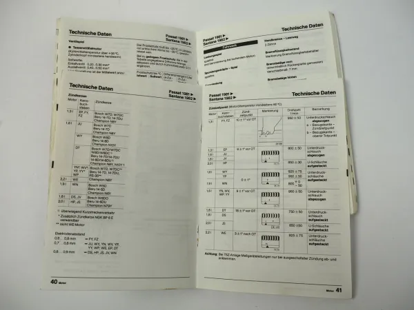 VW Käfer Golf 2 Audi 80 100 200 Urquattro Technische Date Anzugsdrehmomente 1983