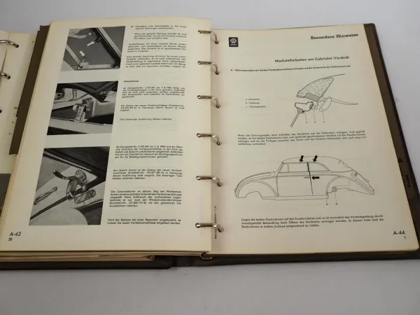 VW Käfer Typ 11 14 15 Karmann Ghia Werkstatthandbuch Reparaturleitfaden 1958/63