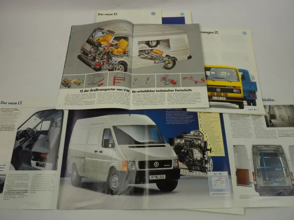 VW LT 1 2 Pritschenwagen Kastenwagen Kombi Bus Kipper 9x Prospekt 1978 bis 2004