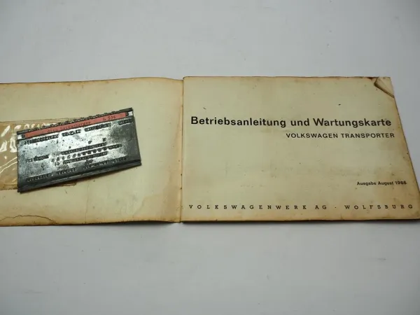 VW T1 Transporter Bulli Betriebsanleitung Bedienungsanleitung Wartung 8/1966