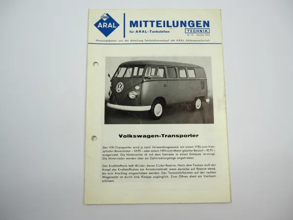 VW T1 Transporter Mitteilungen Technik Wartung und Pflege 1964 Aral Nr. 19