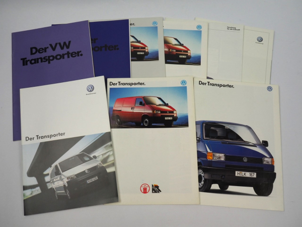 VW Transporter T2 T3 T4 T5 9x Prospekt 1974 bis 2005