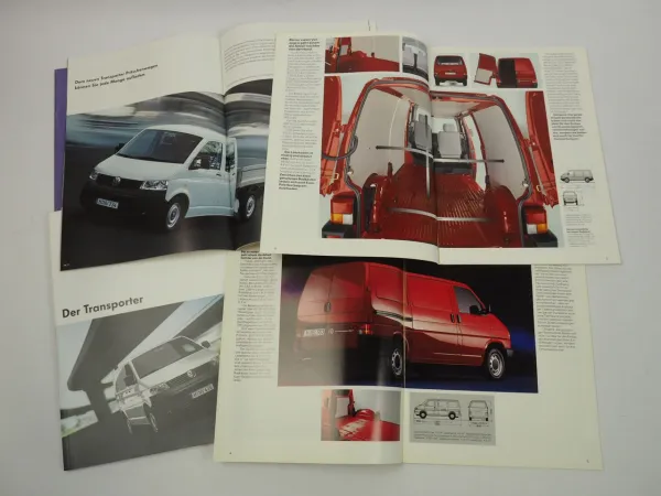 VW Transporter T2 T3 T4 T5 9x Prospekt 1974 bis 2005