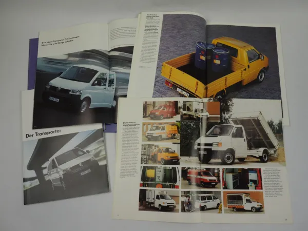 VW Transporter T2 T3 T4 T5 9x Prospekt 1974 bis 2005