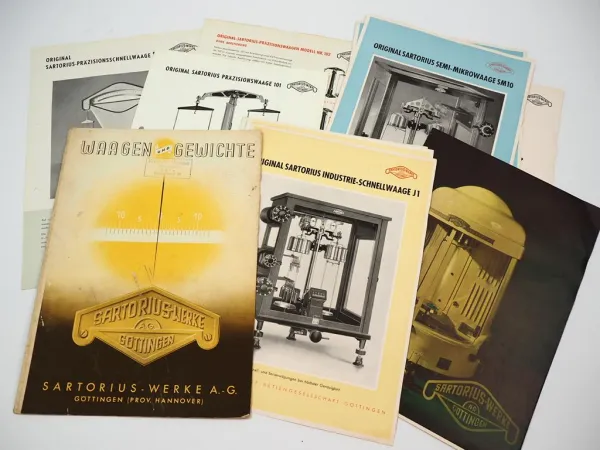 Waagen & Gewichte 13 Prospekte Sartorius Werke AG Göttingen 1952