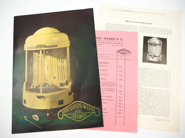 Waagen & Gewichte 13 Prospekte Sartorius Werke AG Göttingen 1952