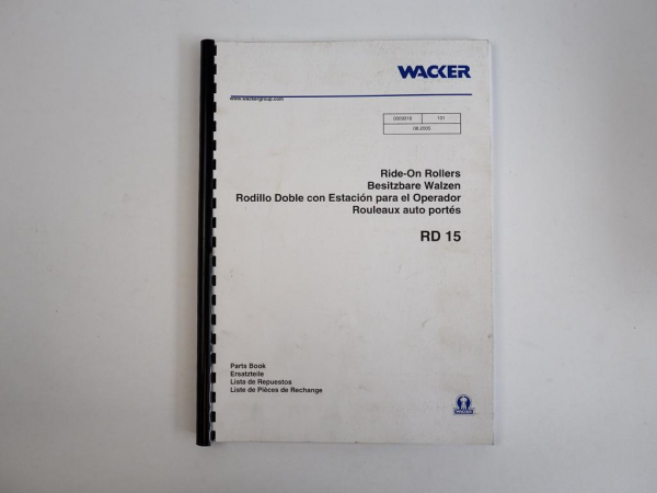 Wacker RD15 Walze Roller Ersatzteilliste Parts Book 2005