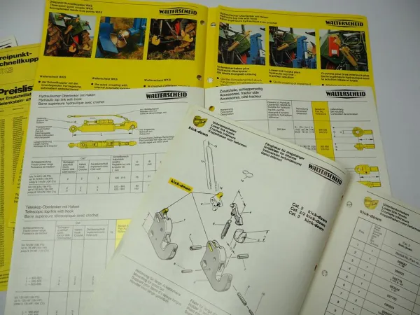 Walterscheid Dreipunkt Schnellkuppler WKS ball claw hitch Ersatzteilliste Prospekt