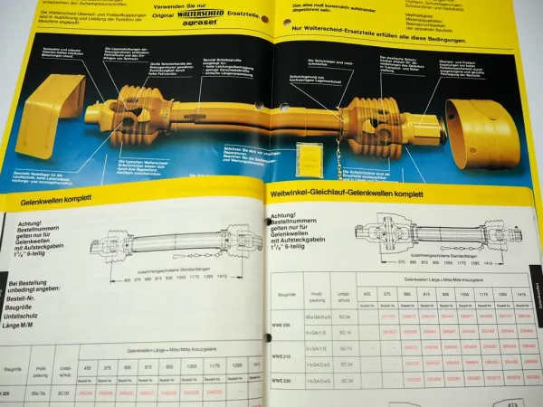 Walterscheid Gelenkwelle W WWE WWZ 50 100 200 210 - 250 320 Werkstatthandbuch