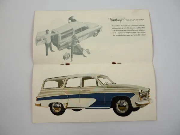 Wartburg 311 Limousine de Luxe Kombi Camping Coupe Prospekt Eisenach ca. 1961