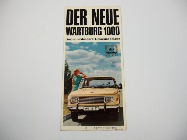 Wartburg 353 1000 Prospekt IFA Eisenach DDR 1966