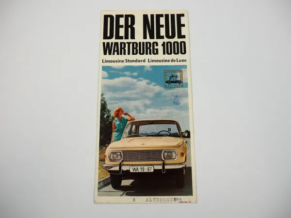 Wartburg 353 1000 Prospekt IFA Eisenach DDR 1966