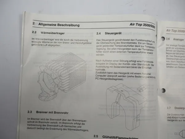 Webasto Air Top 3500 5000 Luftheizgerät Werkstatthandbuch Einbau 1997