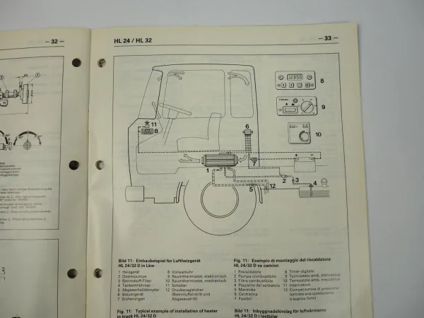 Webasto HL 24 32 B D Luftheizgerät Einbauanweisung Installation Instruction 1989