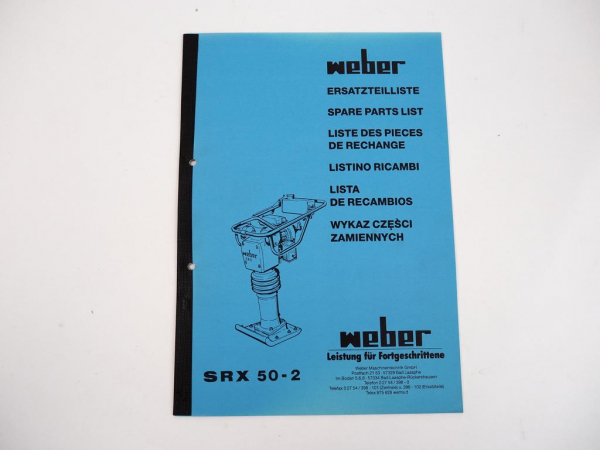 Weber SRX 50-2 Vibrationsstampfer Ersatzteilliste 1994