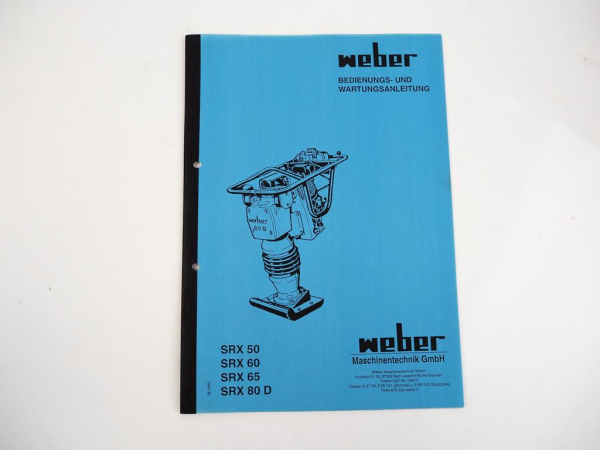 Weber SRX 50 60 65 80D Vibrationsstampfer Bedienungsanleitung 1993
