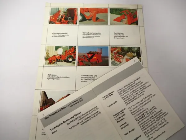 Weidemann 910 911 912 916 917 Hoftrac Prospekt & Preisliste 1990