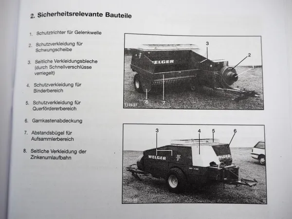 Welger AP 530 630 730 830 Betriebsanleitung Aufsammelpresse 1995