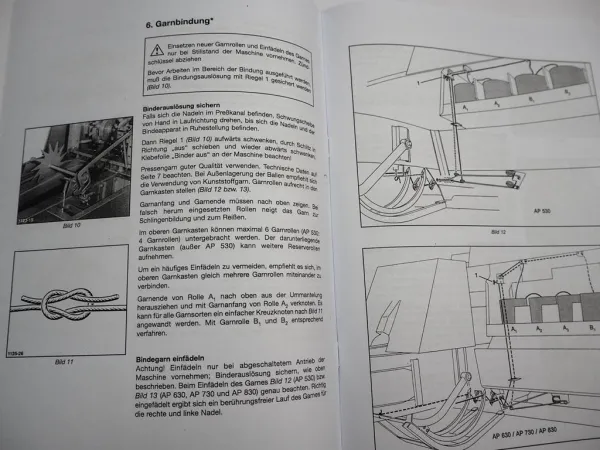 Welger AP 530 630 730 830 Betriebsanleitung Aufsammelpresse 1995