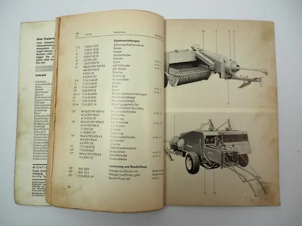 Welger AP61 AP 61D Aufsammelpresse Ersatzteilliste Anbauanleitung Ballenwerfer