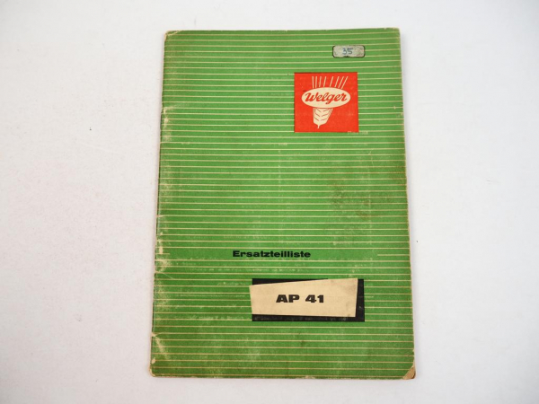 Welger AP41 Aufsammelpresse Ersatzteilkatalog Ersatzteilliste 1966