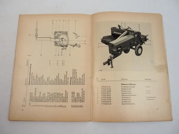 Welger AP41 Aufsammelpresse Ersatzteilkatalog Ersatzteilliste 1966