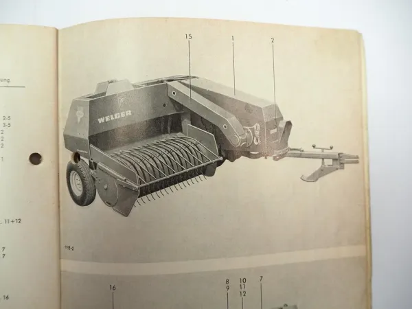 Welger AP41 Aufsammelpresse Ersatzteilliste Anbauanleitung Ballenwerfer 1970