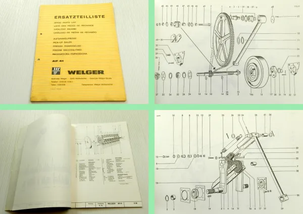Welger AP41 Aufsammelpresse Ersatzteilliste Ersatzteilkatalog 08/1977