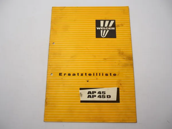 Welger AP45 AP45D Ballenpresse Ersatzteilliste Ersatzteilkatalog 1979
