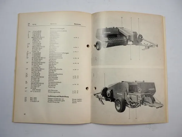 Welger AP61 AP61D Aufsammelpresse Ersatzteilkatalog Ersatzteilliste 1977