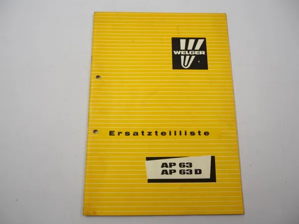 Welger AP63 AP63D Ballenpresse Ersatzteilliste Ersatzteilkatalog 1981