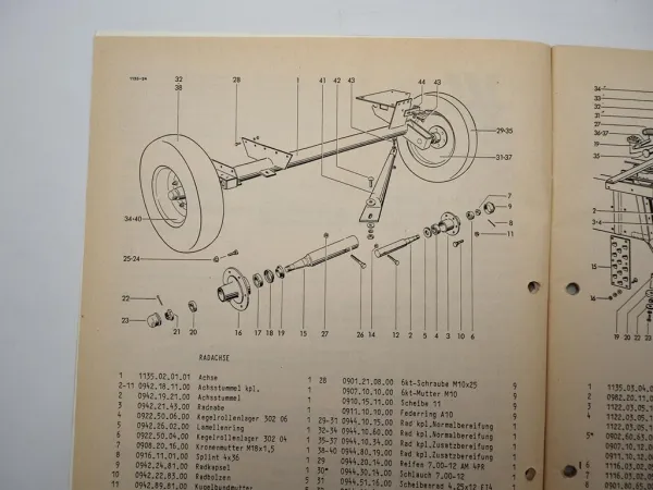 Welger AP630 Aufsammelpresse Ersatzteilliste Ersatzteilkatalog 1994