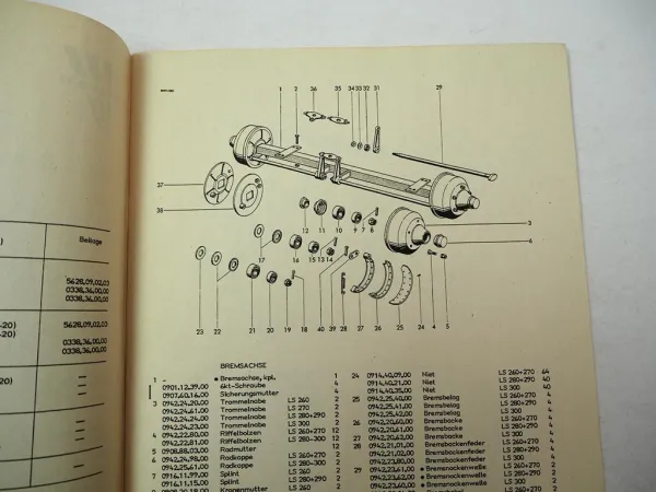 Welger LS280 LS290 LS300 Dungstreuer Ersatzteilliste 1994
